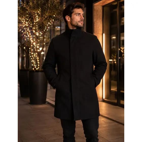 Jaqueta Parka Masculina Peluciada longa sobretudo Punhos Inverno Neve Frio intenso