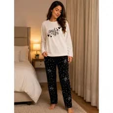 Pijama Quente Inverno de Fleece Plush Forrado grosso Masculino Feminino 200g Envio Rápido