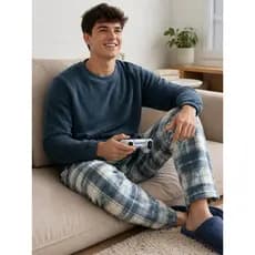 Pijama Masculino Adulto/Infantil de Plush Manta presente dia dos namorados pai mãe Soft Veludo Fleece