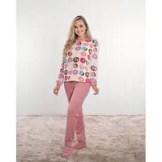 Pijama de plush Feminino Adulto Juvenil Infantil Conjunto Frio Inverno Grosso Longo agasalho