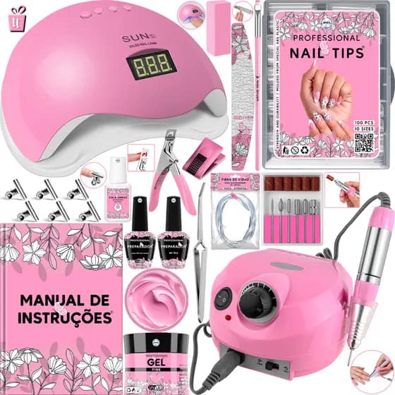 kit unha de gel Cabine Unhas Em Gel Motor Porquinho Alongamento Fibra de Vidro Acrigel