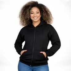 Blusa De Moletom Feminina Capuz Zíper Agasalho Frio Ziper