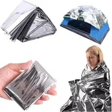 Kit 5 Mantas Térmica Emergência Alumínio 2,10x1,40m Cobertor Resgate Camping Barraca Protetor Dormir