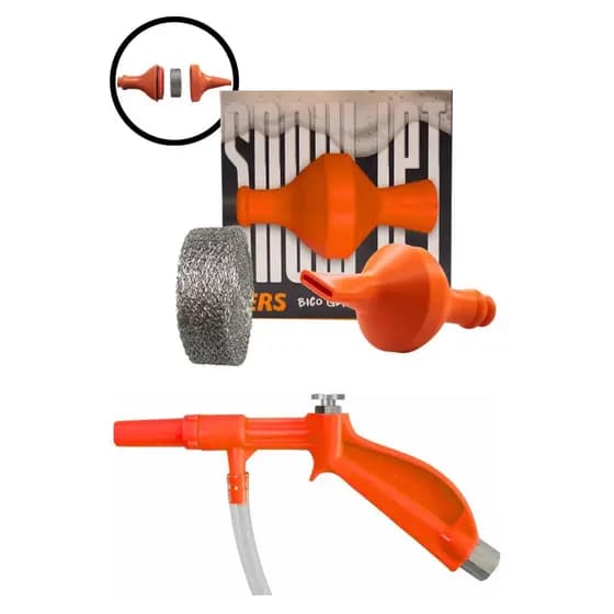 Snowjet Bico Gerador Espuma Laranja Kers + Filtro Aço Eterno + Pulverizador Steula Kers