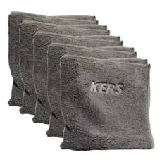 Kit 5 Flanelas de Microfibra 40x40cm 360gsm Cinza Dual Loop Kers