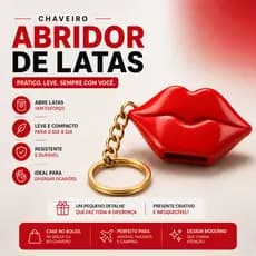 Chaveiro Abridor de Latas Beijo Vermelho Presente Criativo Feminino Chaveiro Decorativo