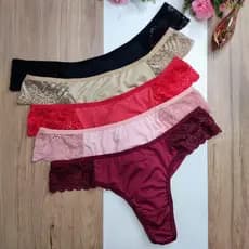 Kit 3 Calcinhas Fio Duplo - Microfibra - Moda Íntima