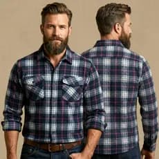 Camisa Xadrez Masculina Flanelada Manga Longa De Botão Moderna Confortável