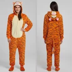 Pijama Macacão Tigre Feminino Masculino Kigurumi Temático Adulto Quentinho Peluciado