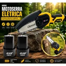 Motosserra Mini Serra Eletrica 2 Baterias 25V Bivolt 800w Portatil - Poda Galhos