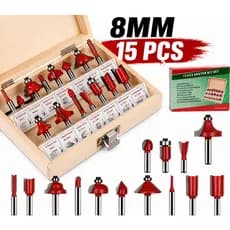 KIT JOGO DE FRESAS PARA TUPIA 8MM , 15 PÇS - C/ MALETA Alta Durabilidade e Acabamento Preciso