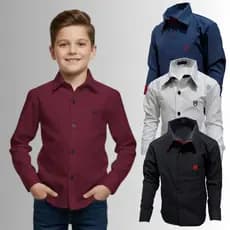 Camisa Infantil Social Manga Longa  - Elegância e Conforto