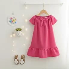 Vestido Infantil  Crepe  tecido não amassa e Elastano Leve e Confortável