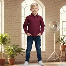 Camisa Infantil Social manga Longa Leve e confortávell