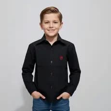 Camisa Infantil Social Manga Longa para Meninos - Conforto