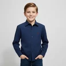 Camisa Infantil Social Manga Longa -  Conforto