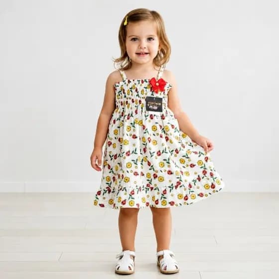 Vestido Estampado Infantil 6 meses a 4 anos Varias Estampas