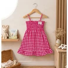 Vestido Xadrez Infantil 6 meses a 4 anos