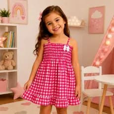 Vestido estampado Xadrez Infantil Envio imediato