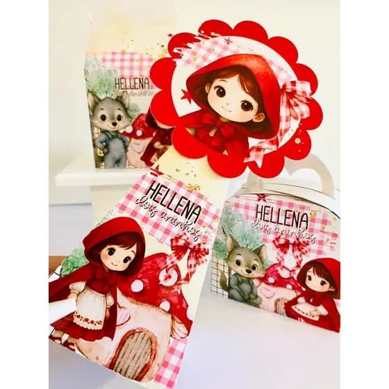 10-50un Kit de caixas personalizadas Lembrancinhas kit festa Chapeuzinho Vermelho