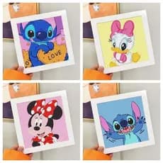 Kit Pintura com Diamantes 5D Infantil com Moldura Completo DIY Arte Criativa para Crianças Modelos Sortidos