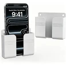 Suporte de Celular de Parede Branco Multiuso, Organizador Prático para Quarto, Casa e Escritório
