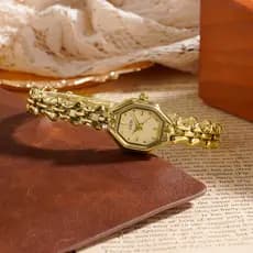 Goethe pequeno requintado luz luxo Retro pulseira relógio nicho High-End octogonal relógio de quartzo20260624