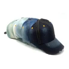 Boné Jeans liso tamanho regulavel Aba Curva em 3 tons
