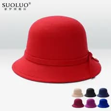 Chapéu Feminina Cloche Retro Inglesa Feltro La Inverno feltro lacinho