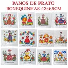 Kit 12 Pano De Prato de BONEQUINHAS LINDAS Revenda 43x65 cm Copa Estampado Premium Frases Deus