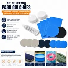 Kit Reparo para Colchão Inflável NTK Nautika | Cola + Patches para Conserto de Furos e Vazamentos | Reparo para Piscinas