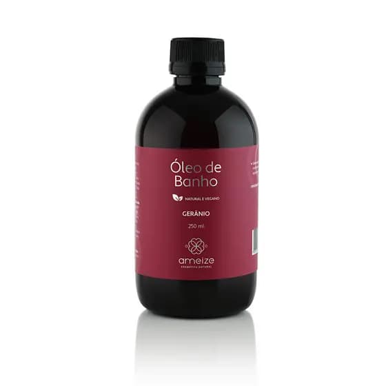 Óleo de Banho Hidratante Perfumado Ameize com Óleo Essencial de Gerânio – Emulsiona na pele – Natural Vegano - 250 ml