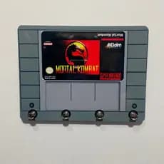 Porta chaves Gamer Retrô Cartucho Super Nintendo Snes