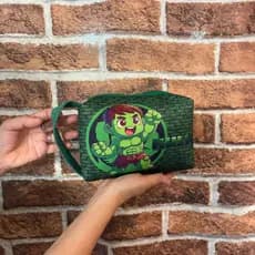 Necessaire Retangular Hulk Infantil Adulto Bolsa Estojo de Mão