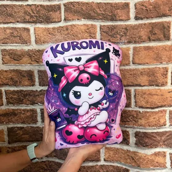 Almofada Aveludada Infantil Kuromi Almofadinha Personalizada