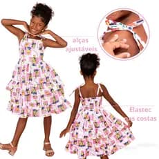 Vestido Infantil Minions Babado Com Alcinha Ajustavel, melhores ocasões Menina