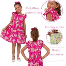 Vestido Infantil Menina Bobby Goodies Pink e Multicolorido