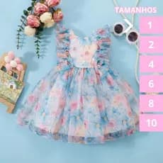 Vestido Infantil de Festas Luxo Casamento Dama de Honra Delicado, Cores Rosa, Azul, Luxuoso, Aniversario