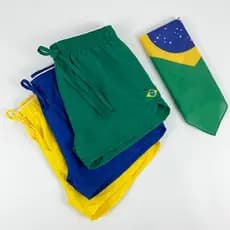 Kit 3 short infantil menina com bandana Copa do mundo