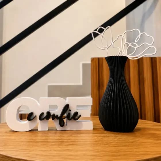 Ore e Confie decorativo, Kit Ore e Confie e vaso decorativo para planta artificial ou e flor de brin