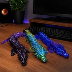 Dragão articulado, dragão flexível dragão decorativo brinquedo enfeite gamer decoração multicolorida