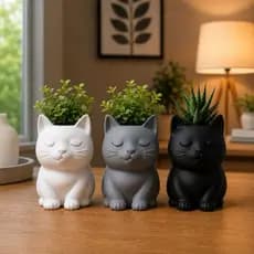 Vaso decorativo, Vaso de gato fofo, Vaso para suculentas organizador multiuso de gatinho KIT ou unid