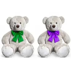 Kit 2 Ursos De Pelúcia 50cm Chá Revelação Menino Menina Decoração Festa Infantil Presente Com Laço