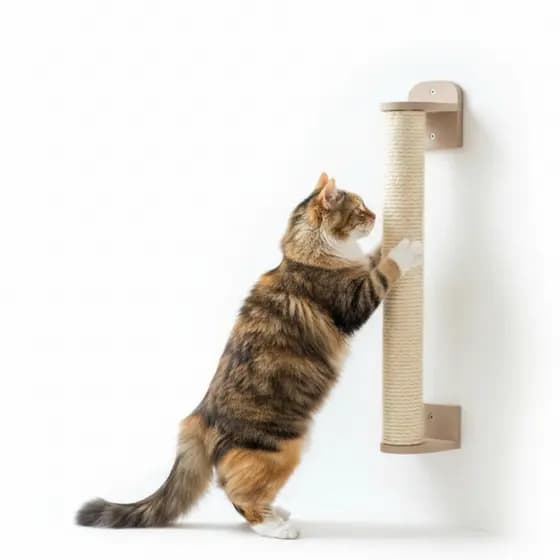 Arranhador Vertical De Parede Para Gatos Em Sisal Poste 53cm