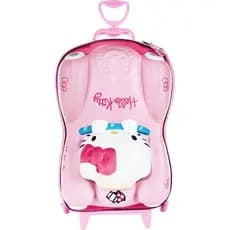 Mala Infantil Hello Kitty Rodinhas Rosa Leve Resistente Viagem Escolar Criança