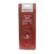 Agulha Circular de Bambu/cabo de aço 40cm Circulo