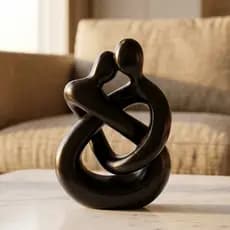 Escultura Minimalista Abraços Eternos Decorativa para Casa Escritório
