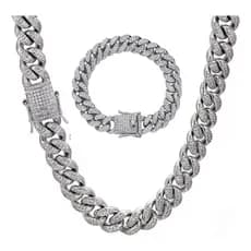 Corrente Cravejada Masculino ice Cuban Zircônias Brilhante premium Hip-Hop/Trap/Rap