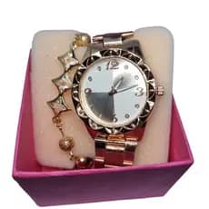 Relógio feminino Prova DÁgua Kit Pulseira Banhada + Caixinha Promoção