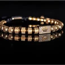 Pulseira Masculina Cravejada Coroa Real Chamers Premium ajustável
